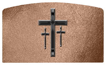 DACRO-517-BK-SH-BZ Black 3 Crosses Shimmer Bronze
